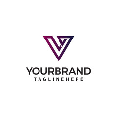 letter v abstract logo design concept template vector