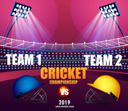 illustration of Cricket Cricket championship concept with showing match