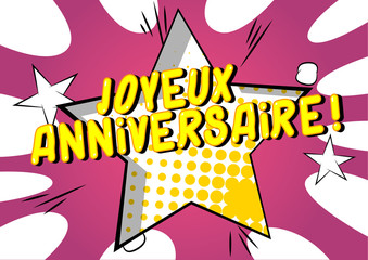 Happy Birthday Comic Book Word Retro Cartoon Popup Style Expressions Colored Comic Bubbles And Balloons Animation On Doodle Background Wall Mural Noravector