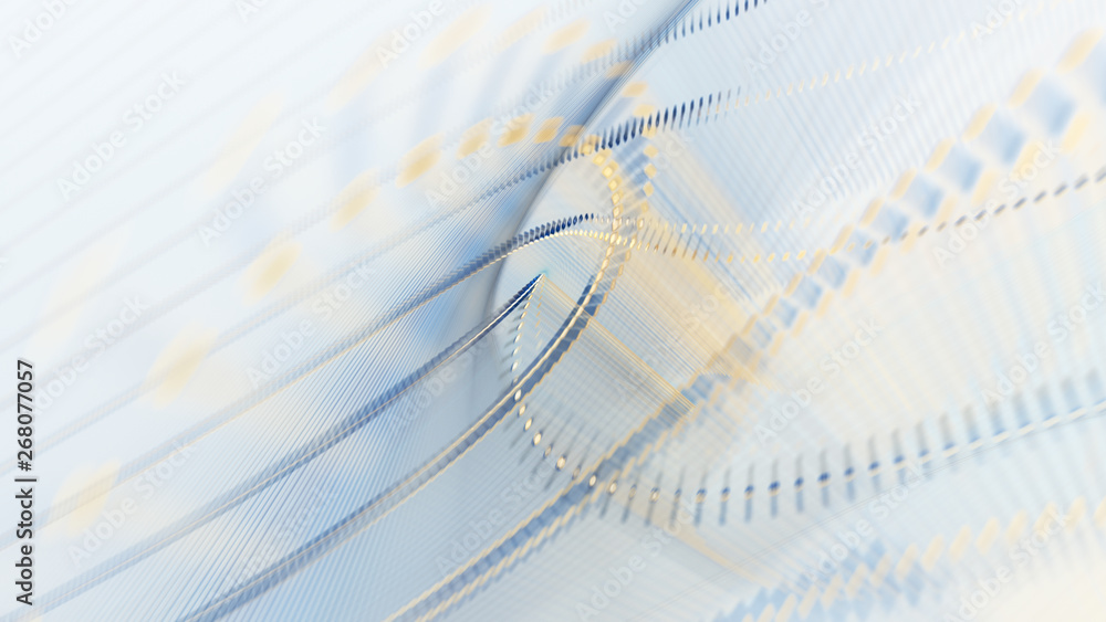 Fototapete abstract background. 3d illustration. fractal graphics composition of dots, waves and rays of light.