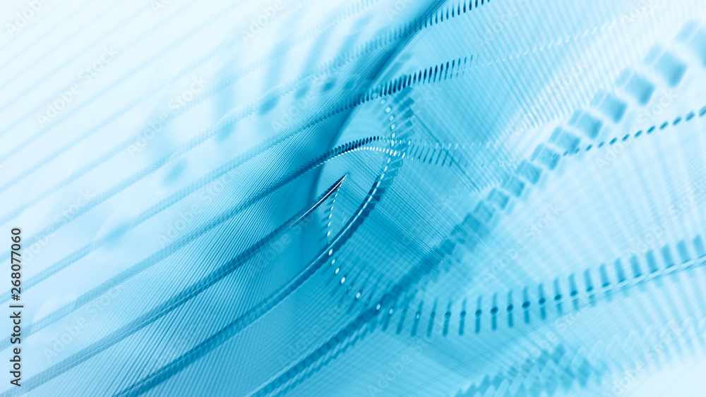 Fototapete abstract background. 3d illustration. fractal graphics composition of dots, waves and rays of light.