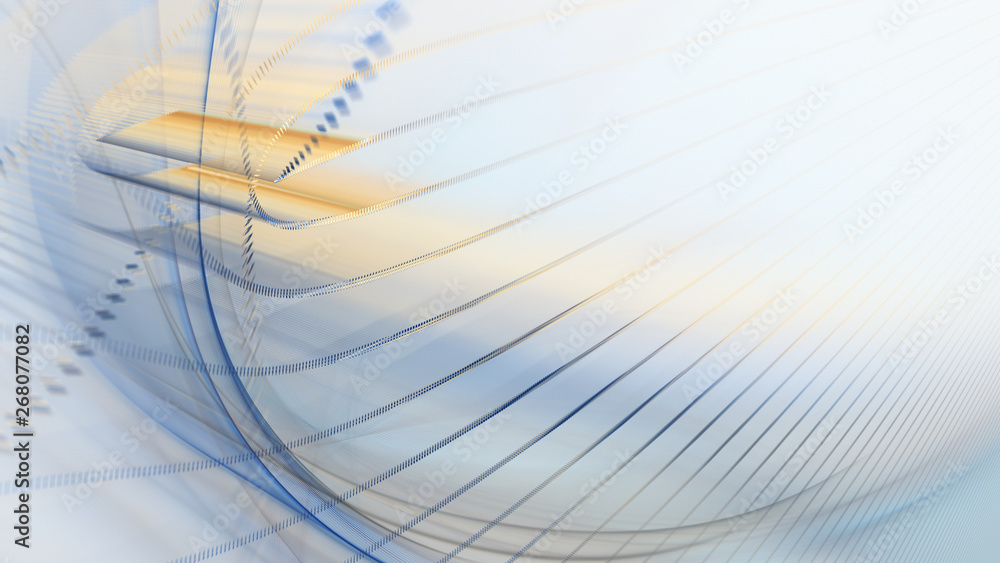 Fototapete abstract background. 3d illustration. fractal graphics composition of dots, waves and rays of light.
