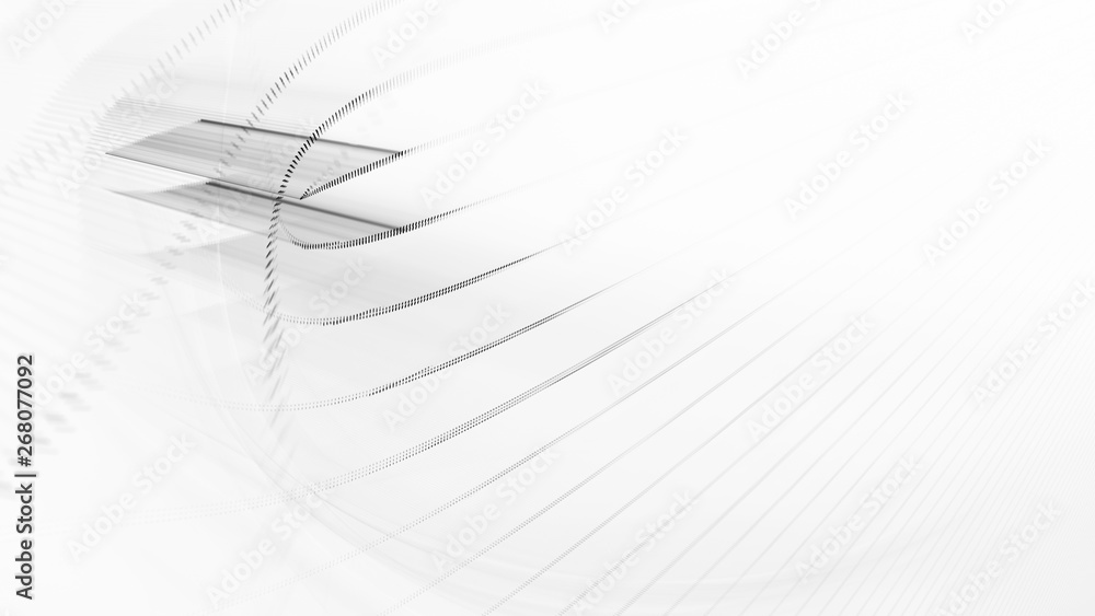 Fototapete abstract background. 3d illustration. fractal graphics composition of dots, waves and rays of light.
