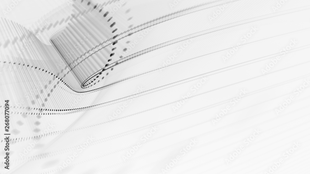 Fototapete abstract background. 3d illustration. fractal graphics composition of dots, waves and rays of light.