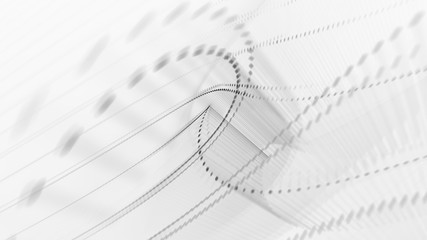 Abstract background. 3d illustration. Fractal graphics composition of dots, waves and rays of light.