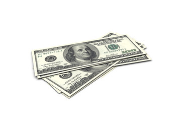 Stack of One Hundred Dollar Banknotes Render