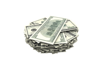 Stack of One Hundred Dollar Banknotes Render