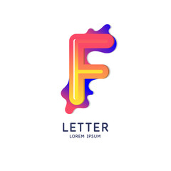 The letter F of the Latin alphabet. Display character in a bright contemporary style.