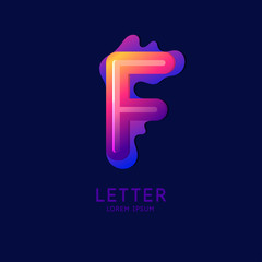 The letter F of the Latin alphabet. Display character in a bright contemporary style.