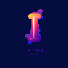 The letter I of the Latin alphabet. Display character in a bright contemporary style.