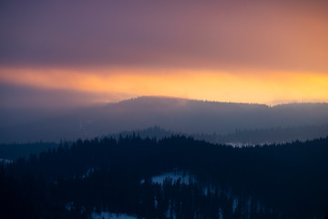 Mountains sunset