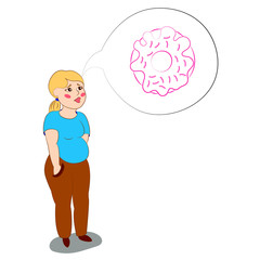 fat girl and a donut