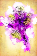 Foto op Canvas Abstract flowers oils painting art illustration © maxtor777