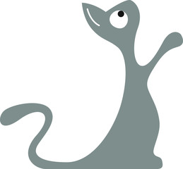 Begging cat silhouette