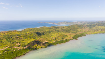 Green tropical islands and azure sea.A group of islands of the Malay Archipelago. El Nido,Palawan,Philippines