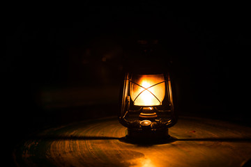 Fototapeta na wymiar A lamp that illuminates at night,Lantern is a camping