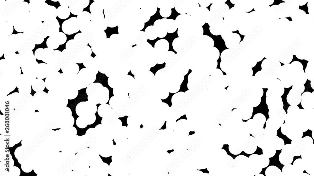 Aufkleber Moving random polka dot. From empty background to fill out. 