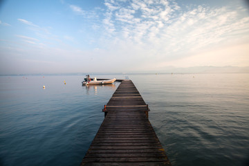 Fototapeta na wymiar Pier on the lake