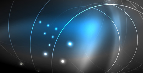 Glowing shiny neon colors with abstract lines, modern background