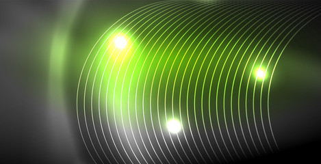 Glowing shiny neon colors with abstract lines, modern background