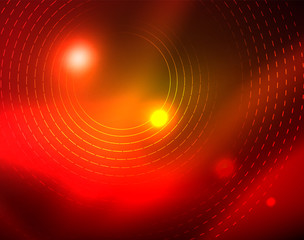 Shiny circles glowing abstract background