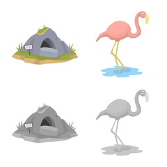 Vector design of nature  and fun  symbol. Collection of nature  and entertainment stock vector illustration.