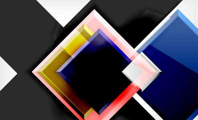 Bright colorful square shape blocks geometrical background