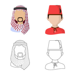 Vector illustration of imitator and resident icon. Set of imitator and culture stock vector illustration.