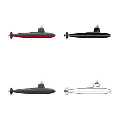 Vector design of war  and ship icon. Collection of war  and fleet stock symbol for web.