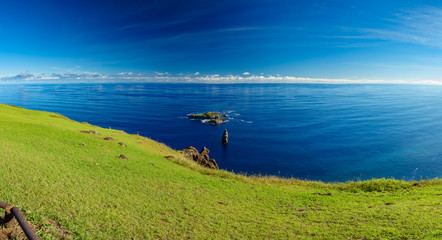 Tangata matu islets in Rapa Nui, panoramic view