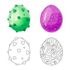 Vector illustration of animal and prehistoric logo. Set of animal and cute  stock symbol for web.