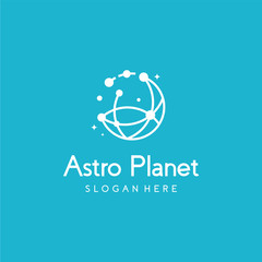Simple Planet Technology logo designs concept vector
