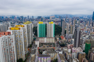 Aerial view of Hong Kong city