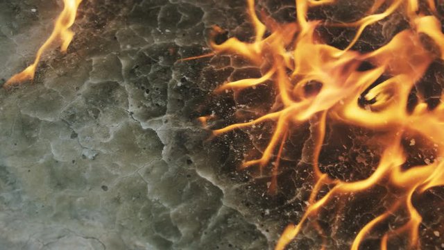 Fire dancing along desert floor creating unique patterns