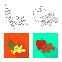 Vector design of taste and seasonin logo. Set of taste and organic   vector icon for stock.