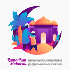 pray at the mosque with daddy on the night of Ramadan