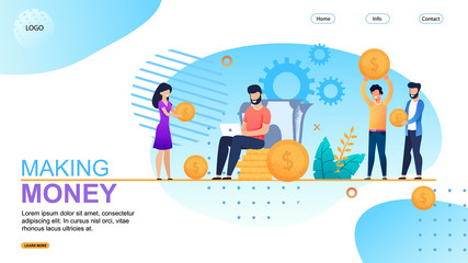 Making Money Landing Page Flat Metaphor Template