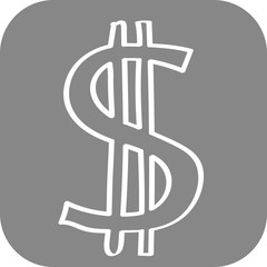 Handgezeichnetes Dollar-Symbol auf grauem Hintergrund