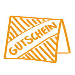 Handgezeichnete Gutschein-Karte in orange