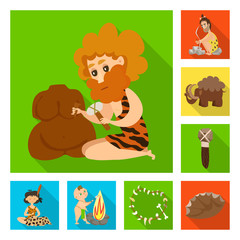 Vector illustration of evolution  and prehistory symbol. Set of evolution  and development  stock vector illustration.