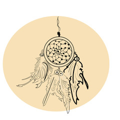 Indian Dream catcher, vector illustration for card, print