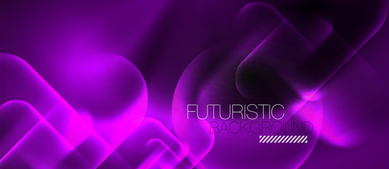 Neon glowing techno lines, hi-tech futuristic abstract background template