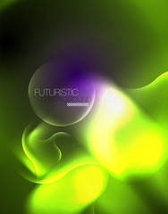 Shiny metallic neon waves vector design