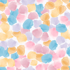 Abstract seamless pattern with colorful watercolor shapes made in vector