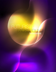 Shiny metallic neon waves vector design