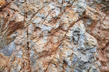 Close up picture of a rock surface, natural background or texture.