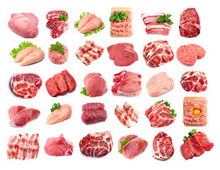 Collection of meat.