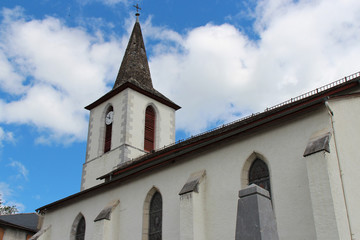 Fototapeta na wymiar saint-jean-baptiste church in bilhères (france)