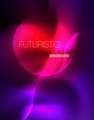 Shiny metallic neon waves vector design