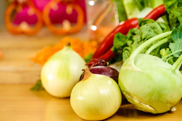 Kohlrabi and vegetables
